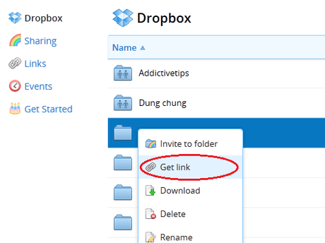 Dropbox cho chia sẻ công khai mọi tập tin và thư mục  Với tính năng chia sẻ liên kết mới, người dùng Dropbox có thể chia sẻ nhiều dữ liệu cho bạn bè một cách dễ dàng mà không cần họ phải cài đặt và sử dụng Dropbox.