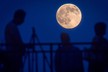 Mọi người chiêm ngưỡng hiện tượng siêu trăng ở Manhattan, Mỹ. 